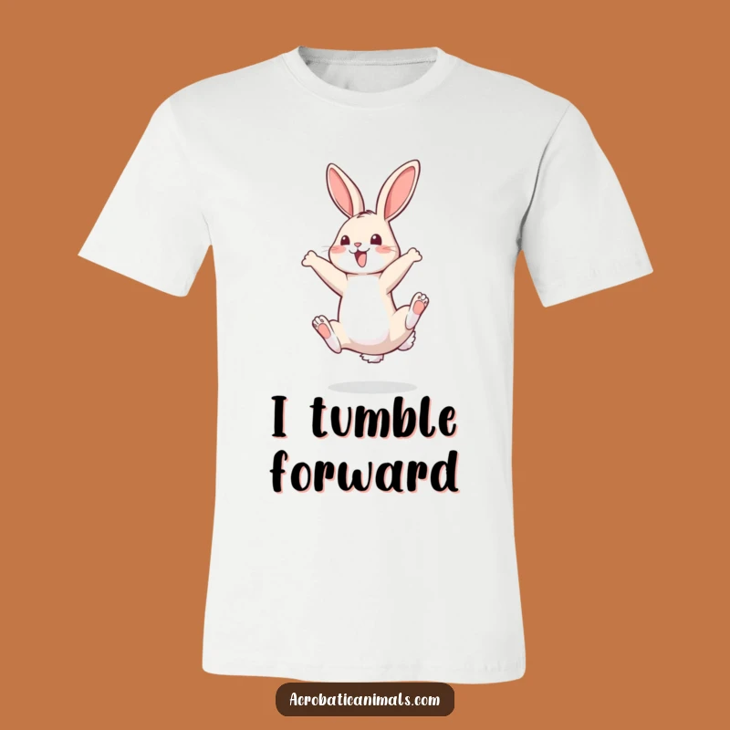 Funny Bouncy Bunny Somersault T-Shirt - Energetic & Humorous Graphic Tee