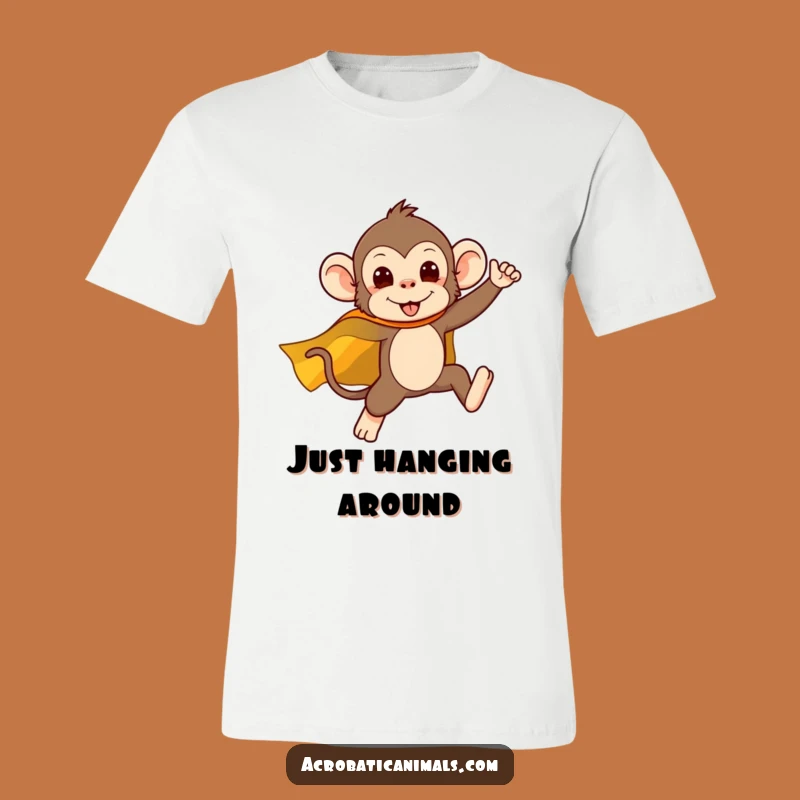 Funny Superhero Monkey T-Shirt - Humorous Graphic Tee for Leap of Faith Moments