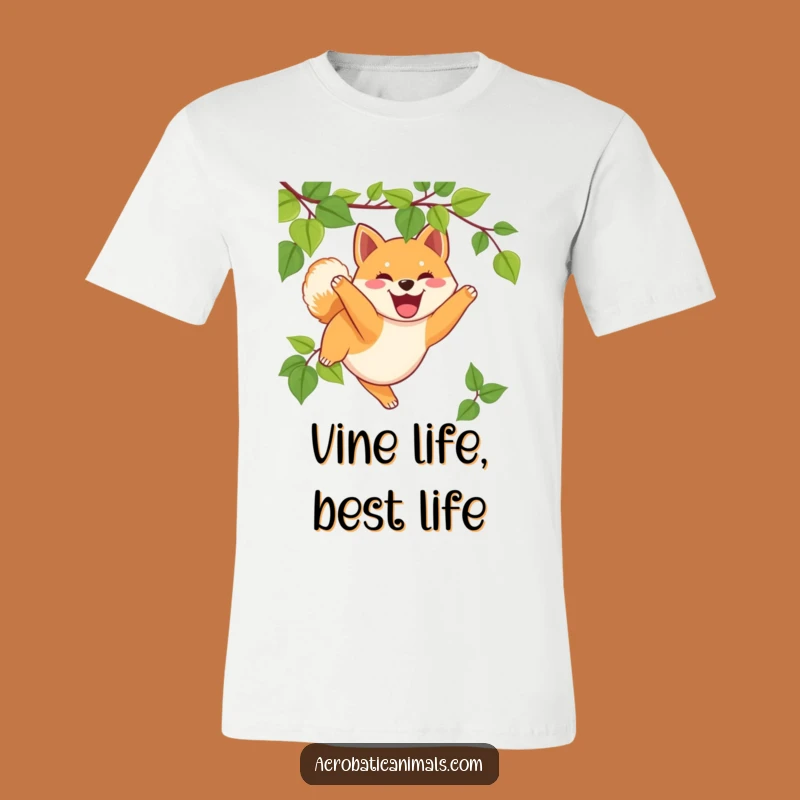 Funny Shiba Inu Swinging Shirt: Joyful Puppy Graphic Tee Gift