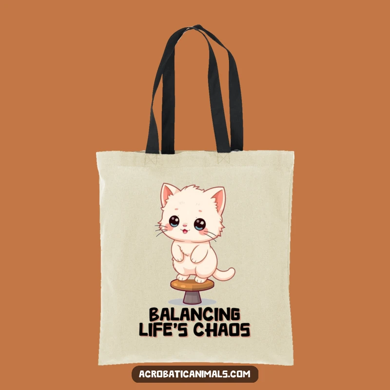 Funny Kitten Beam Balance Tote Bag: Carry Your Gear with Gymnastics Charm!