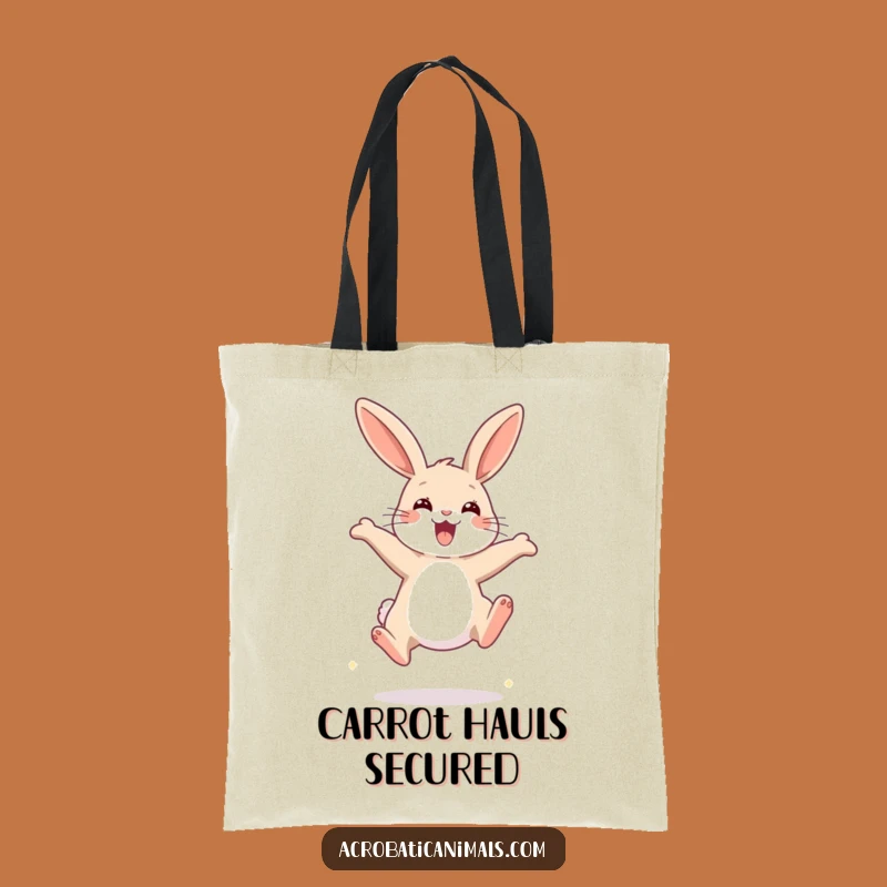 Funny Rabbit High Jump Tote Bag: Carry Fun with Bunny Flair, a Charming Funny Gift