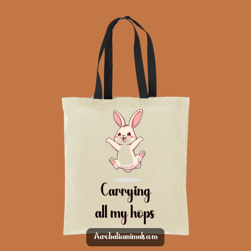 Funny Bouncy Bunny Somersault Tote Bag - Carry Joy with Humorous Flair