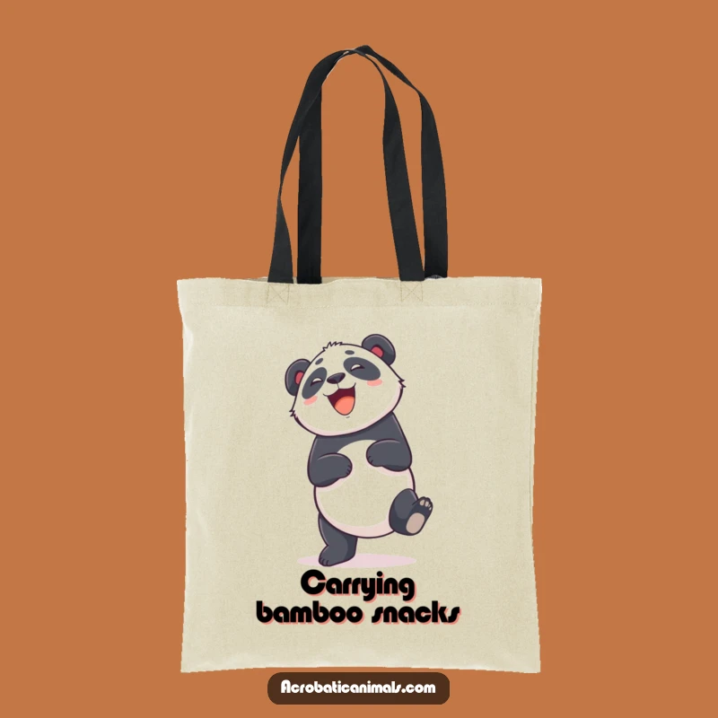 Funny Panda Cartwheel Tote Bag: Giggling Bear Accessory, Perfect Funny Gift