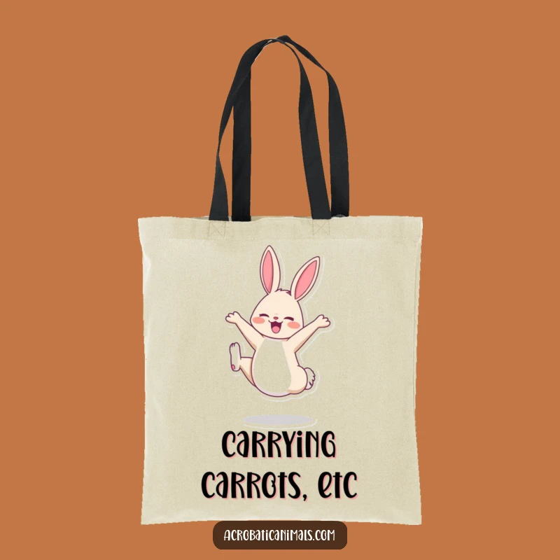 Funny Bunny Cartwheel Tote Bag: Carry Your Joy Everywhere