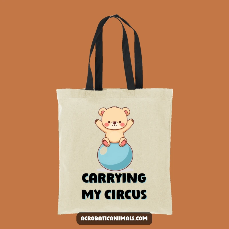 Funny Bear Cub Yoga Ball Tote Bag: Carry Your Laughs in Style