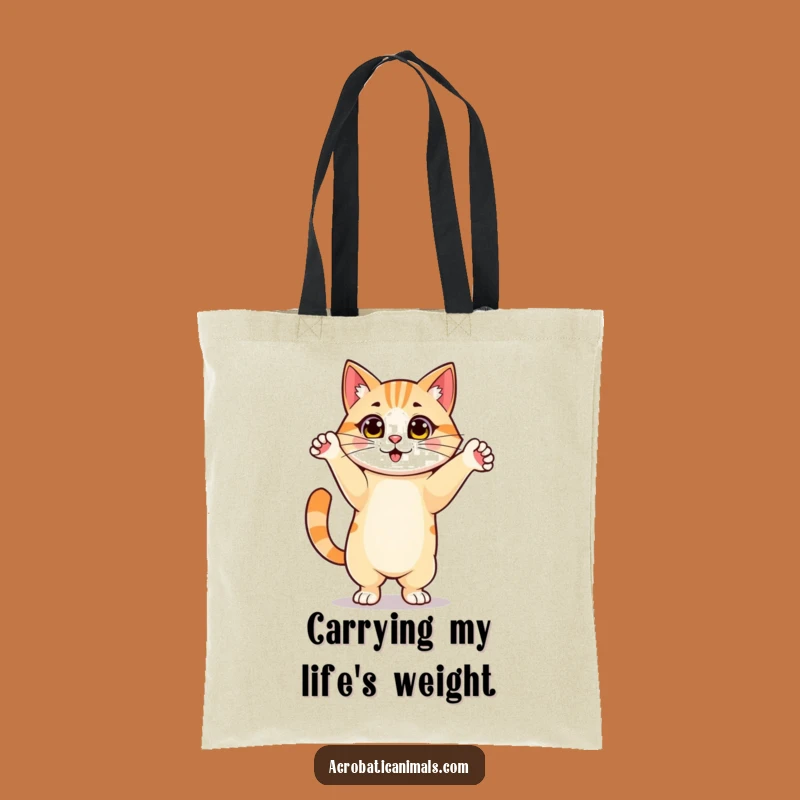 Funny Cat Handstand Tote Bag: Proud Feline Yoga Accessory, Great Funny Gift
