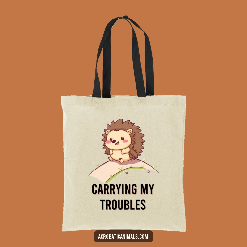 Funny Hedgehog Rolling Tote Bag - Whimsical Accessory, Great Funny Gift