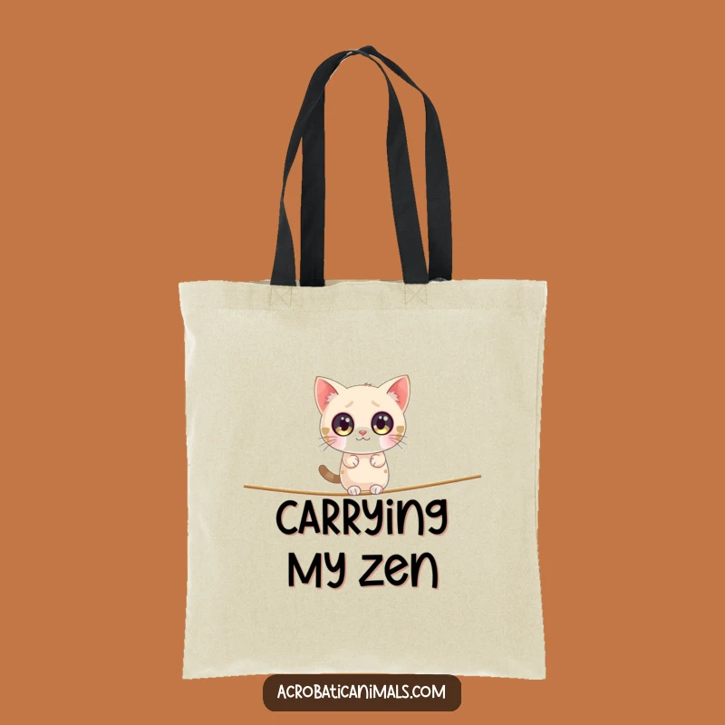 Funny Cat Tightrope Tote Bag: Carry Your Laughs in Style