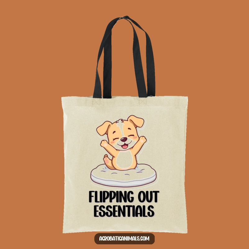 Funny Puppy Flip Tote Bag: Carry Your Essentials with Gymnastics Flair!