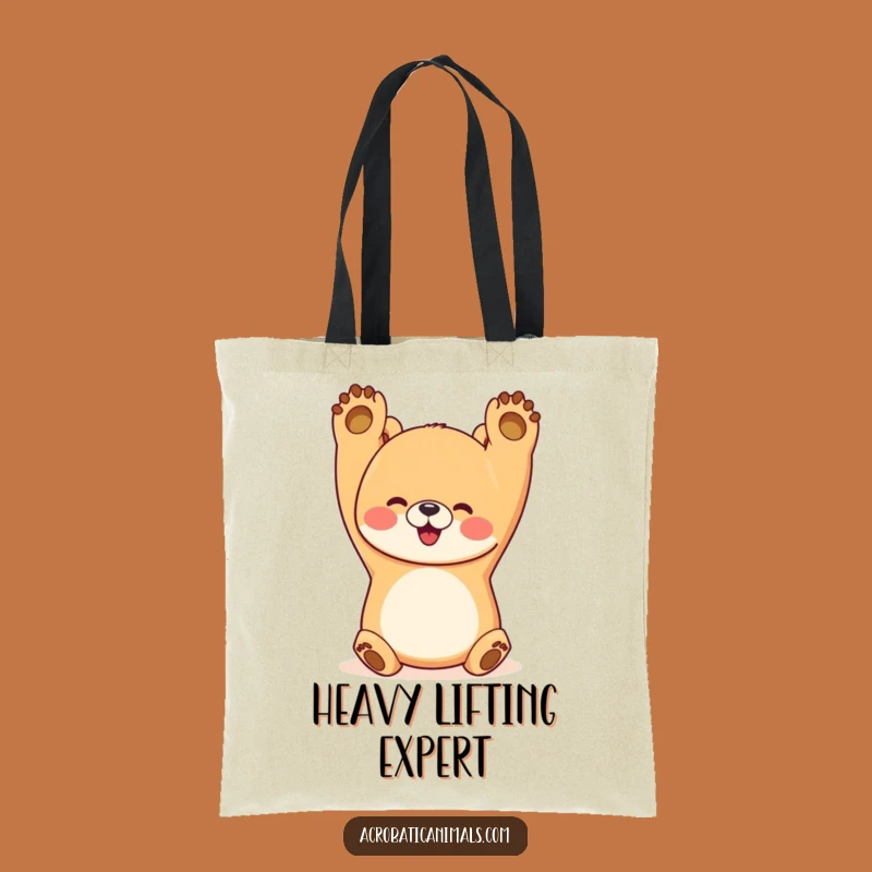 Funny Bear Handstand Tote Bag: Happy Yogi Bear Carryall, Perfect Gift