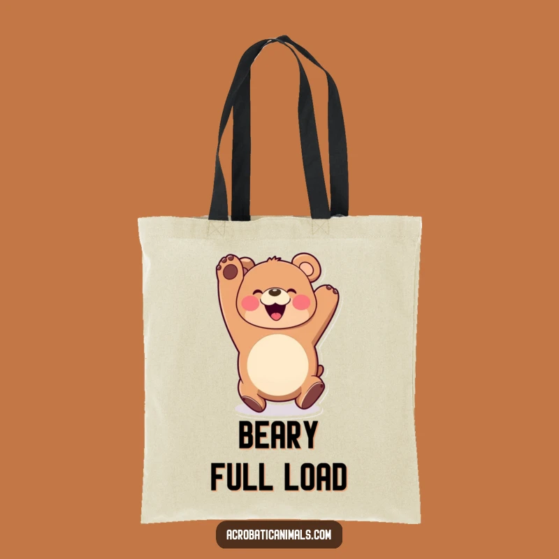 Funny Bear Tote Bag: Happy Somersault, Spacious & Cheerful Gift