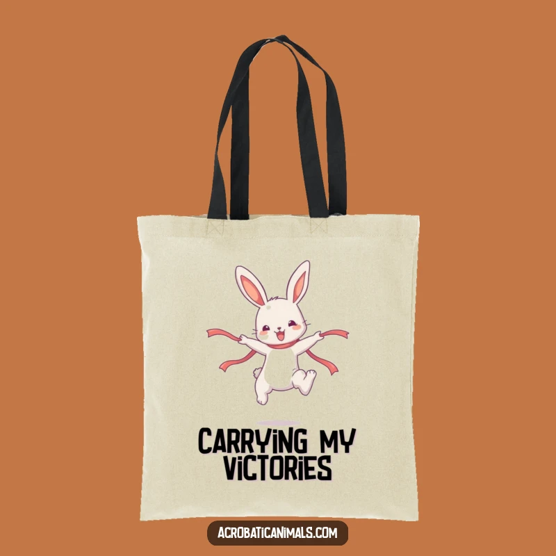 Funny Bunny High Jump Tote Bag: Carry Your Essentials with Gymnastics Flair!