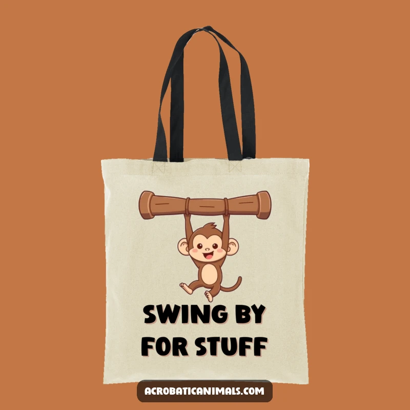 Funny Monkey Swinging Tote Bag - Mischievous Carrier, Hilarious Jungle Accessory Gift