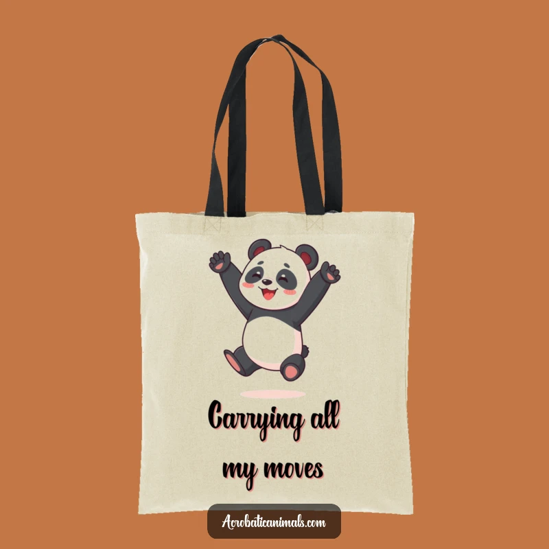 Funny Panda Tote Bag: Joyful Split Jump, Spacious & Stylish Eco-Friendly Gift