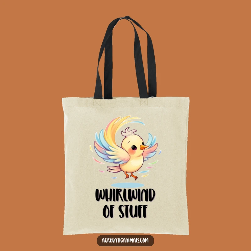 Funny Spinning Bird Tote Bag - Colorful & Hilarious for Everyday Adventures