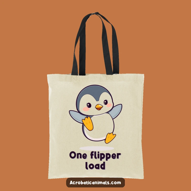 Funny Penguin Tote Bag: Graceful Flipper Balance, Spacious & Stylish Gift